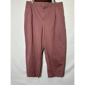 Women's Casual Dusty Rose Cotton Blend Stretch Chino Pants Plus Size 1X